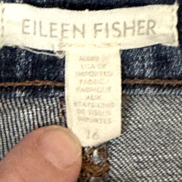 Eileen Fisher Women Sz 16 Denim Straight Leg Blue Jeans Medium Wash Casual Fall - Picture 7 of 9
